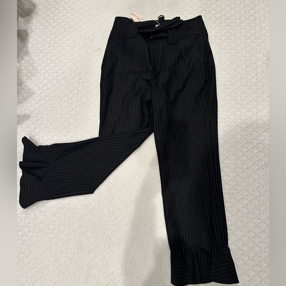 Rebecca Taylor black striped trousers
